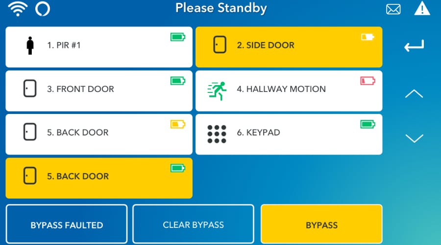 Louisville security system command screen.